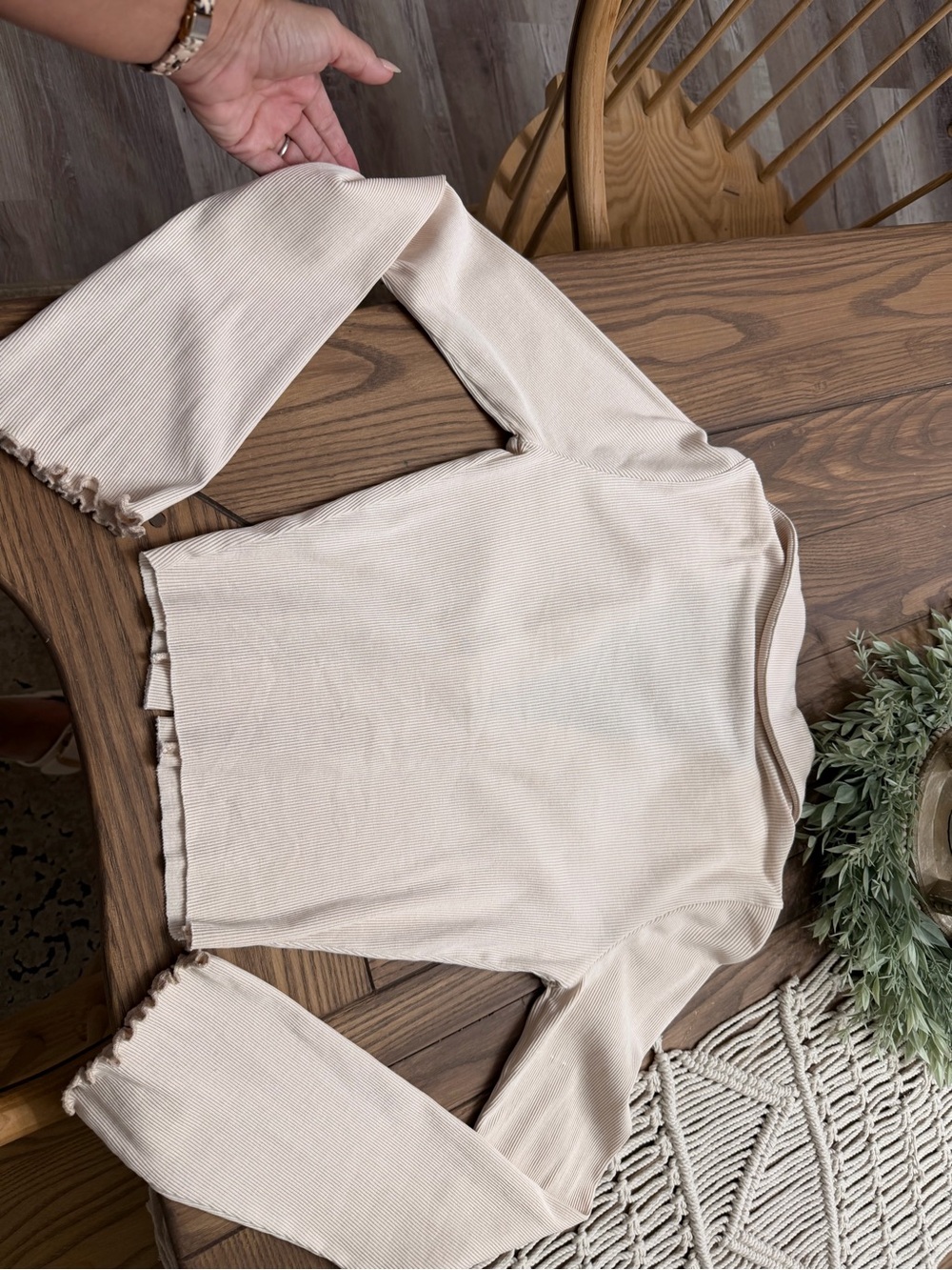 Buckle Cream Ribbed Open Front Cardigan - Picture 3 of 3